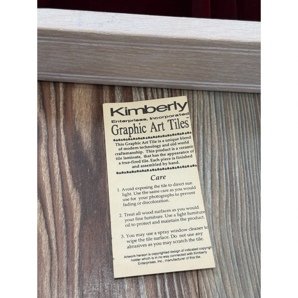 Vtg Wooden Jewelry Box with Tile Top Sleeping KittensVirginia Mille 6 1/2 L 2